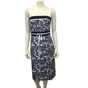 B.MOSS FLORAL PRINT STRAPLESS DRESS SZ 4‎